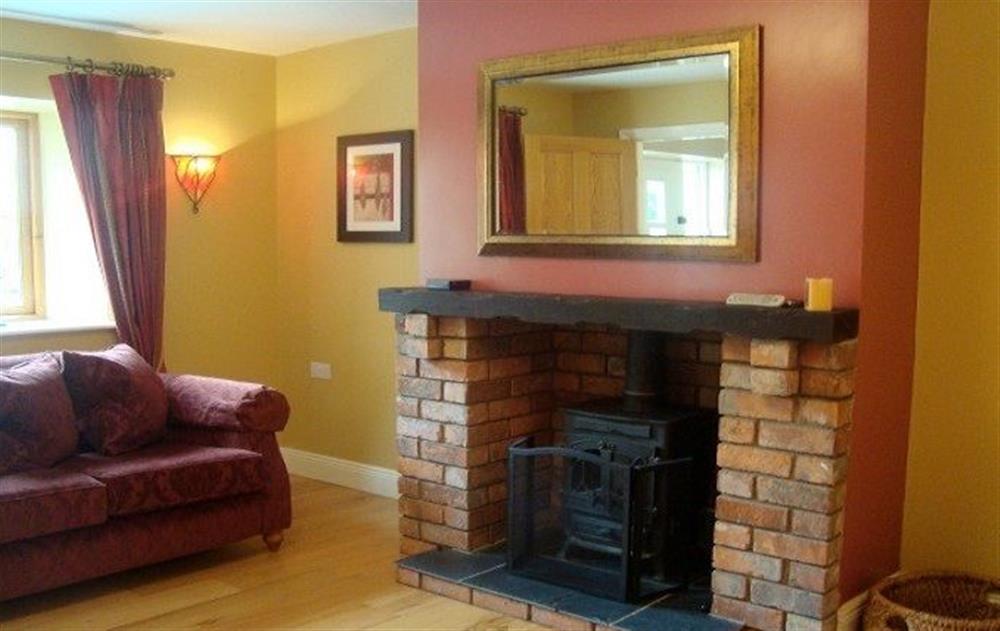 Ground floor: Spacious living room with oak floors and multi-fuel stove at The Loft (Ireland), Navan