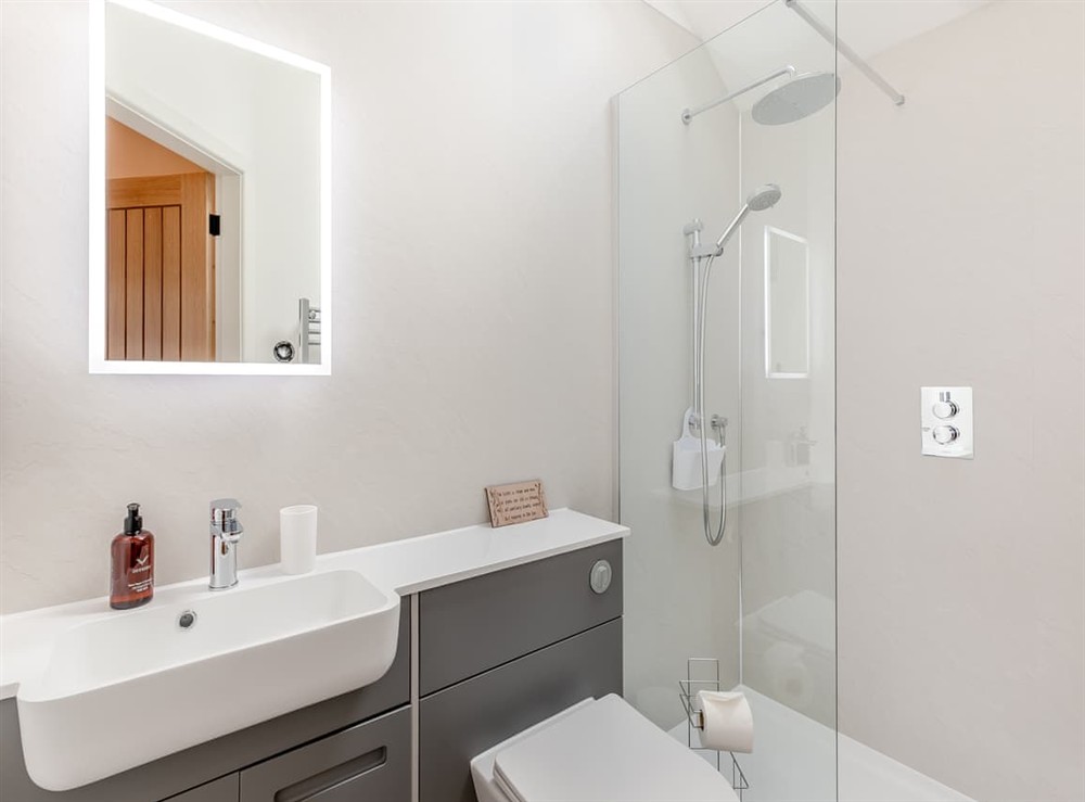 Shower room at The Loft in Litton, near Buxton, Derbyshire