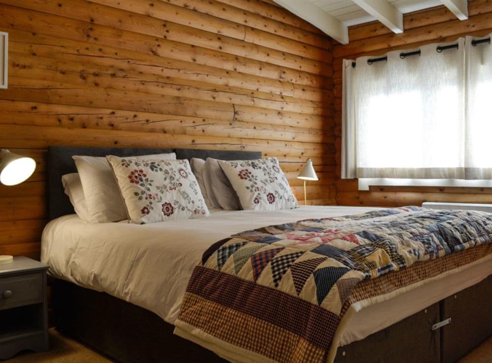 Double bedroom at The Log Cabin in Kirkmichael, near Pitlochry, Perthshire
