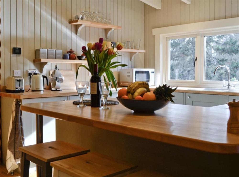 Kitchen at The Log Cabin in Kirkmichael, near Pitlochry, Perthshire