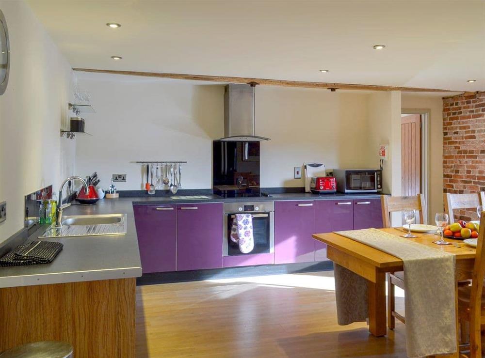 Modern fitted kitchen at The Long Barn in Stoke-On-Trent, Staffordshire