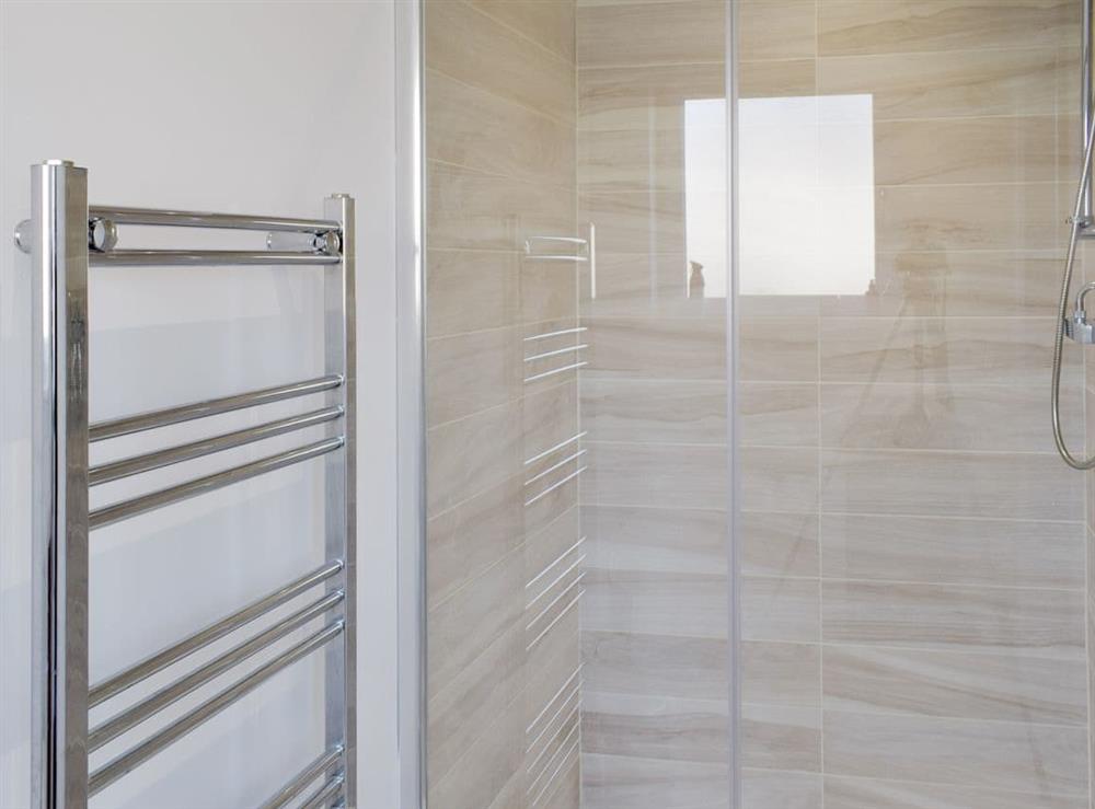 First floor shower room with heated towel rail at The Lookout in Portpatrick, Wigtownshire