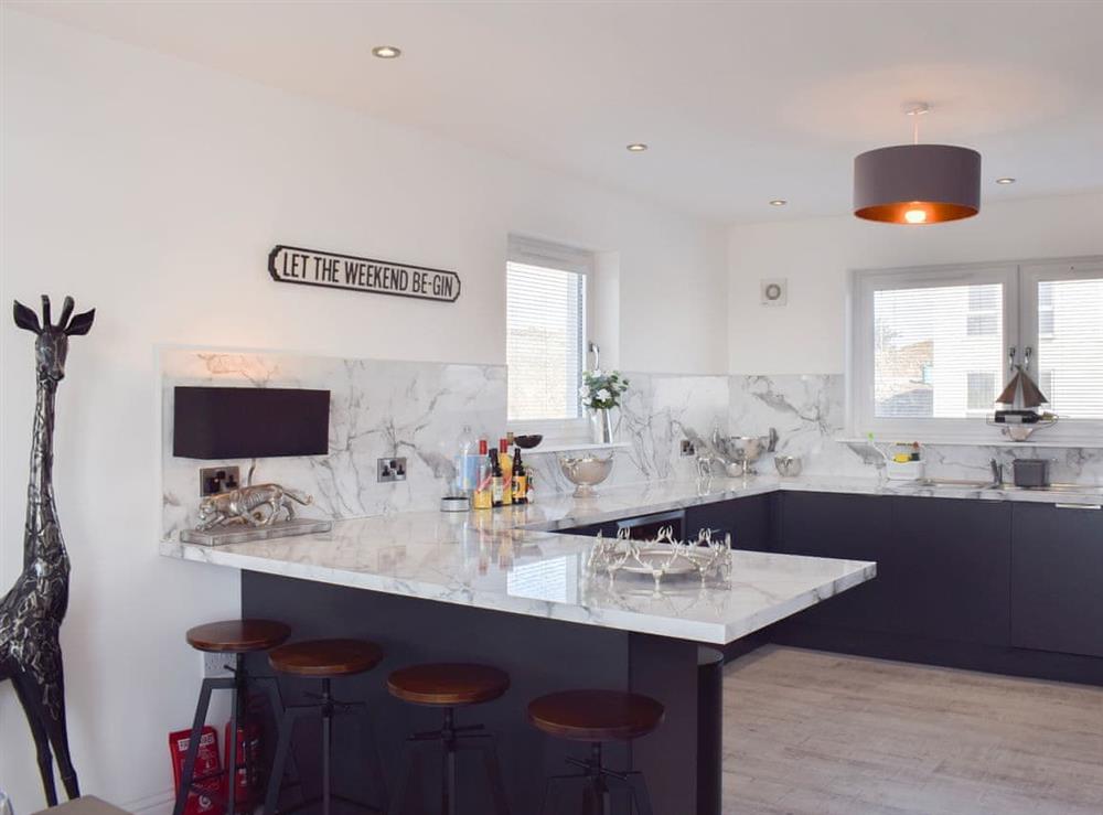 Wonderful kitchen area with breakfast bar at The Lookout in Portpatrick, Wigtownshire