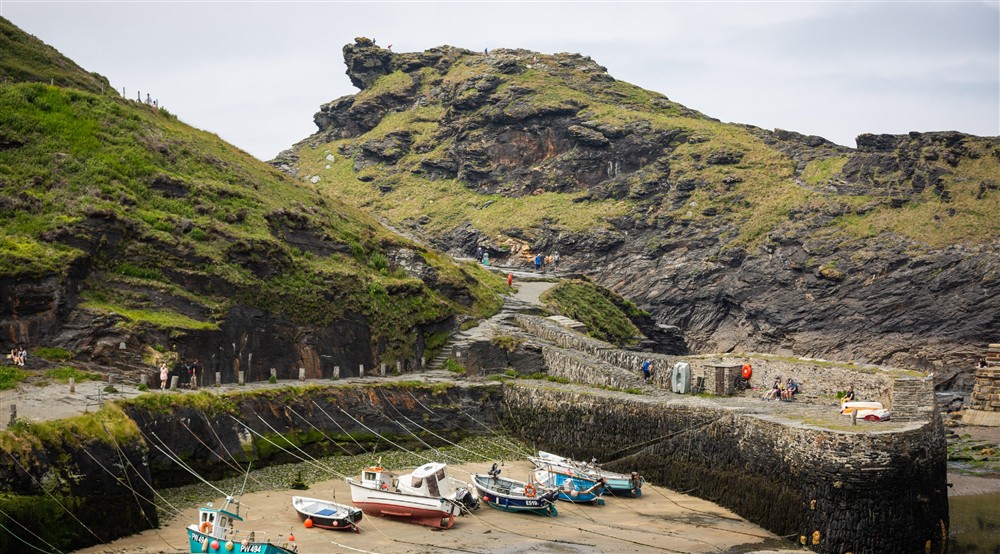 The harbour entrance at The Lugger in Boscastle, Cornwall