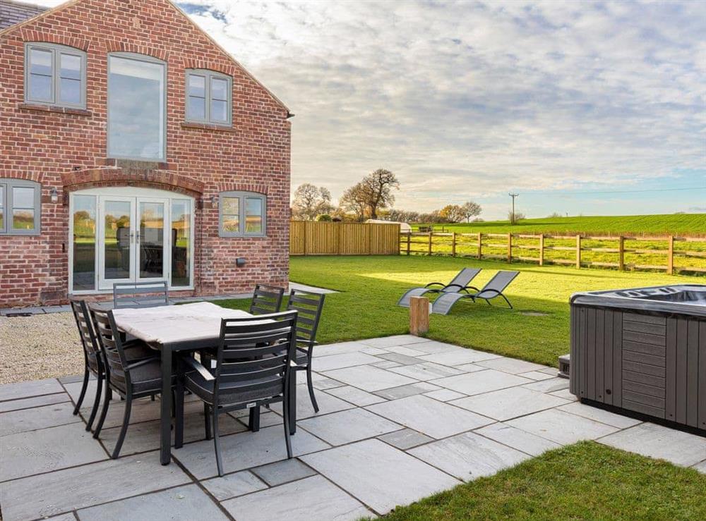 Outdoor eating area at The Maddocks in Whitchurch, Shropshire