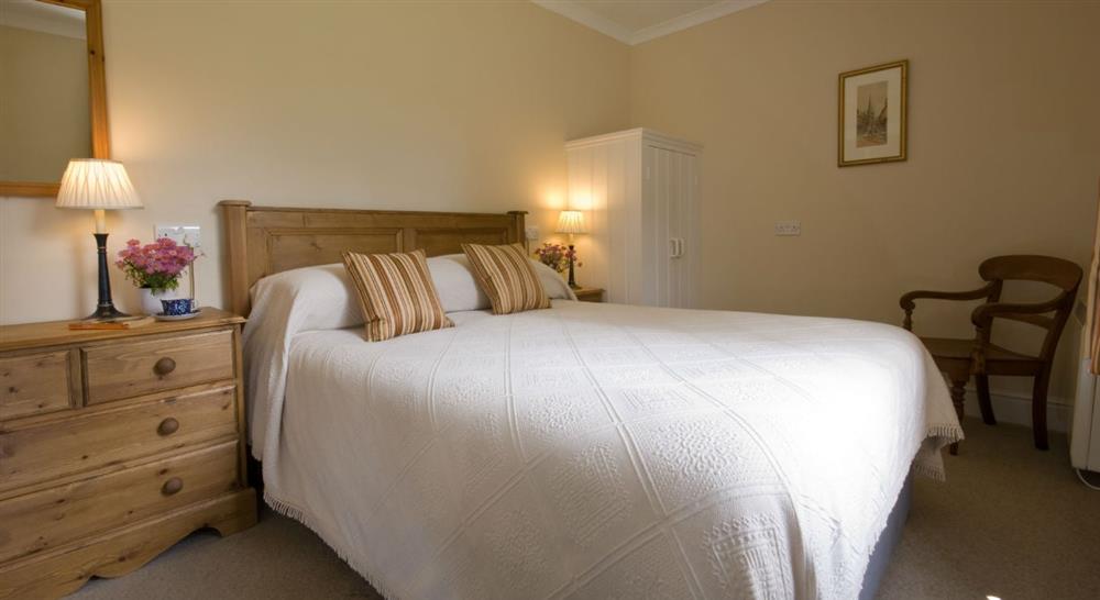 The double bedroom at The Major's Quarter in Roseland, Cornwall
