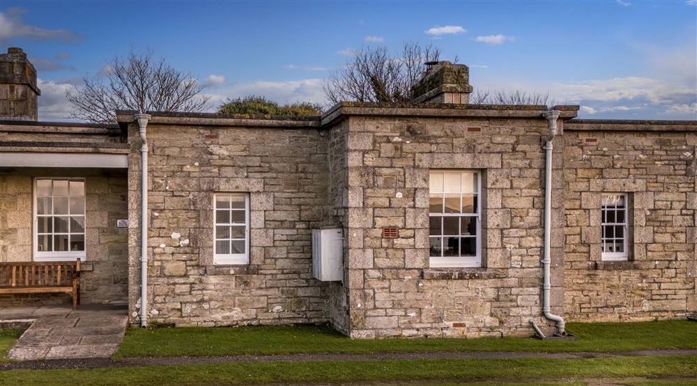 The exterior of The Majors Quarter, a former military building, Cornwall at The Major's Quarter in Roseland, Cornwall