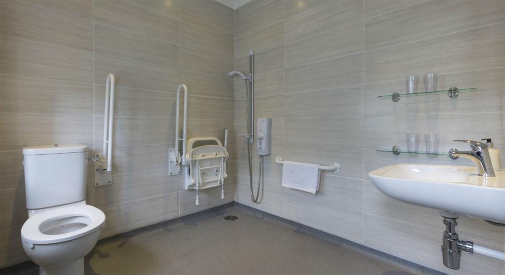 The shower room at The Major's Quarter in Roseland, Cornwall