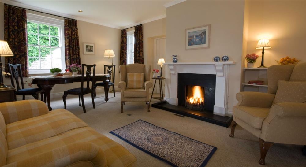 The sitting room at The Major's Quarter in Roseland, Cornwall