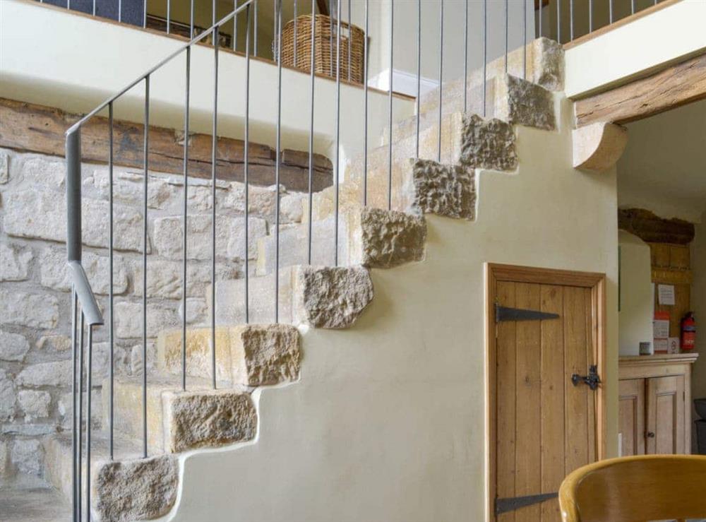 Characterful stone steps from kitchen to living area at The Malt Shovel in Alton, Nr Matlock., Derbyshire