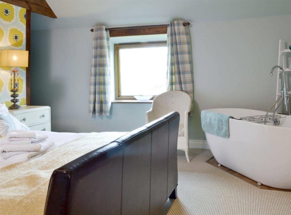 Quirky double bedroom with free standing bath at The Malt Shovel in Alton, Nr Matlock., Derbyshire