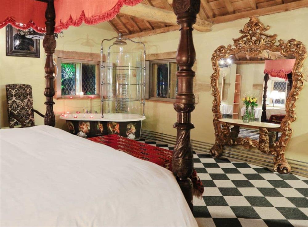 Four Poster bedroom at The Manor House in Alport, Nr Bakewell, Derbyshire., Great Britain