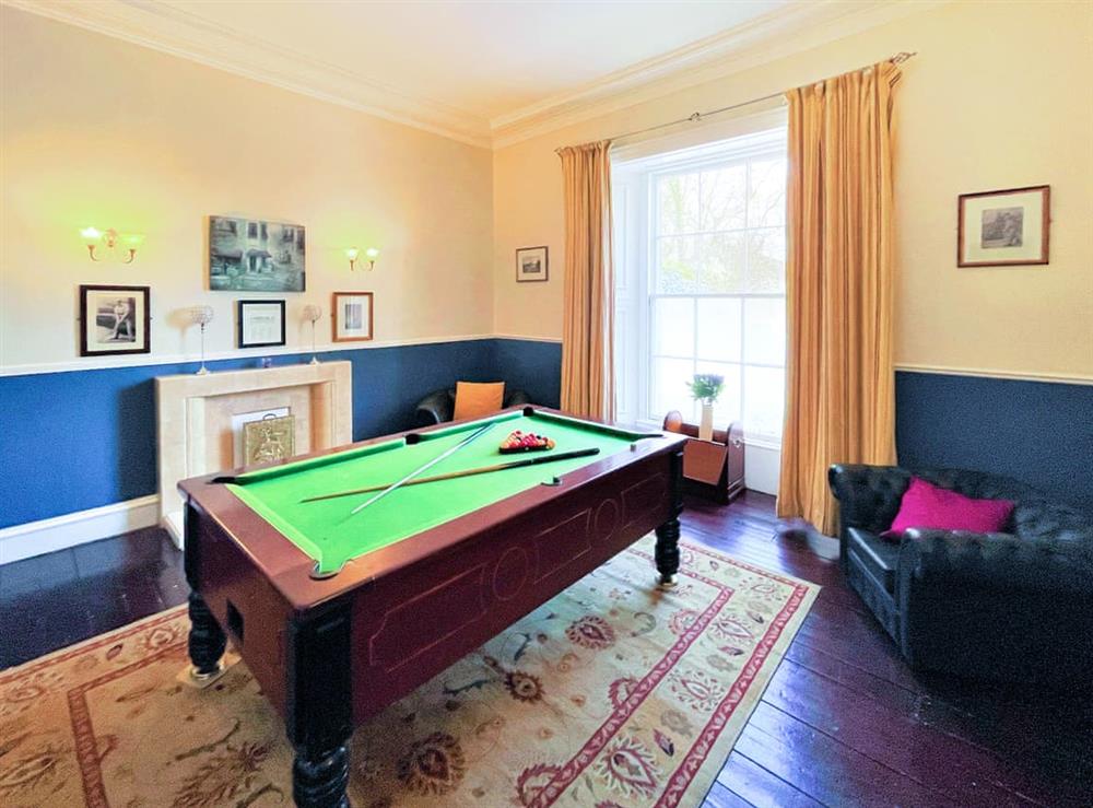 Games room at The Mansion House at Kirkhill in Gorebridge, near Edinburgh, Midlothian