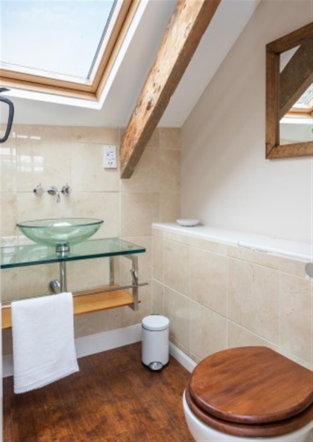 Top floor shower room at The Mariner's Cottage in Salcombe