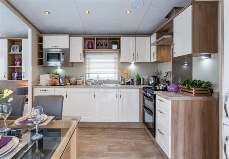 Kitchen and dining area in the Marlow at The Meadows at Lochlands Leisure Park in Forfar, Angus