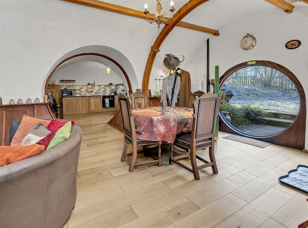 Open plan living space at The Meadowside Pod in Bury St Edmunds, Suffolk