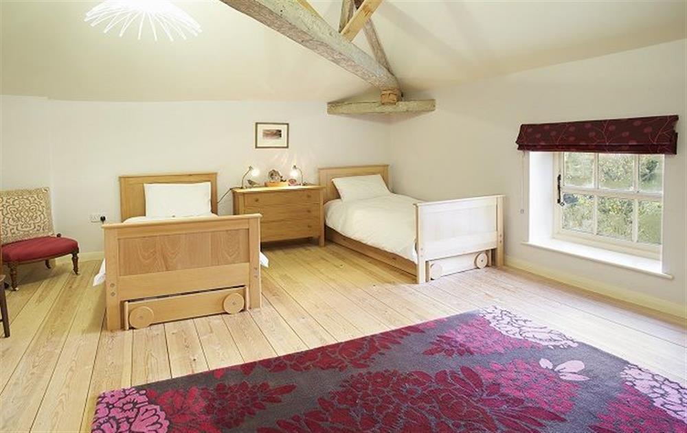 Second floor:  Twin bedroom at The Mill House, Buxton with Lamas