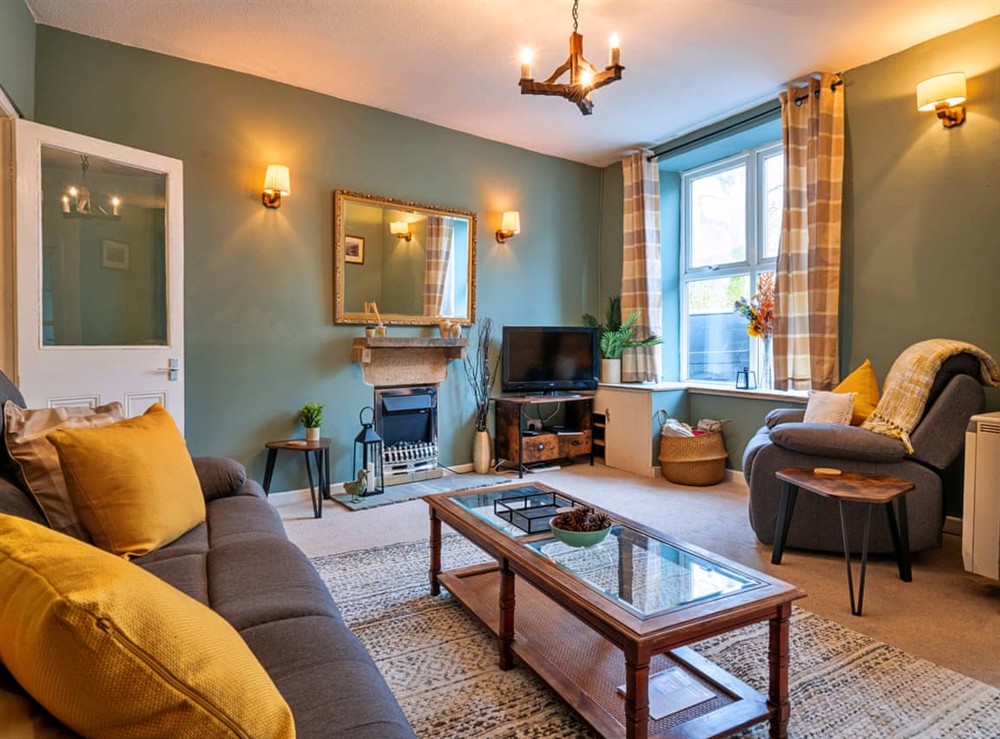 Living area at The Mill View House in Derbyshire, England