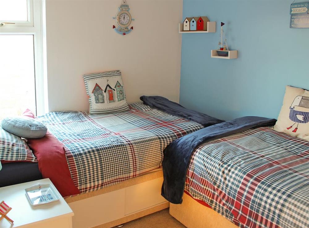 Twin bedroom at The Miners Cottage in Loftus, near Saltburn-by-the-Sea, Cleveland