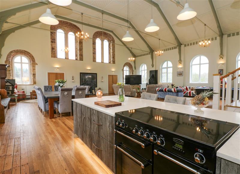 This is the kitchen at The Miners Hall Retreat, Stanley