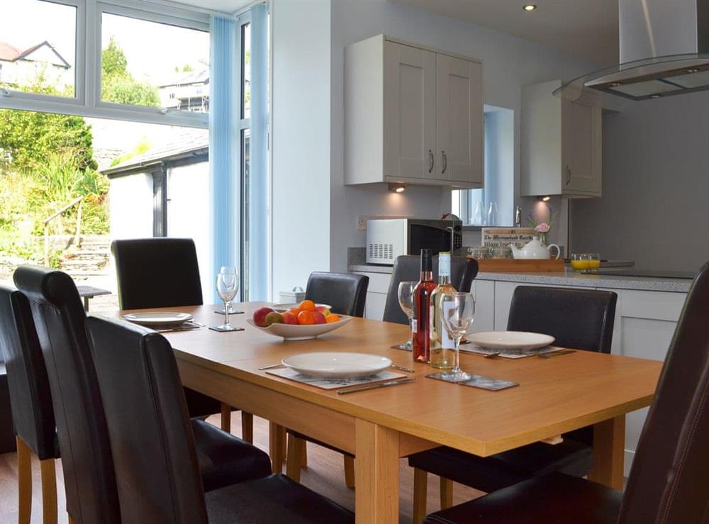 Welcoming kitchen and dining area at The Moorings in Grange-over-Sands, Cumbria