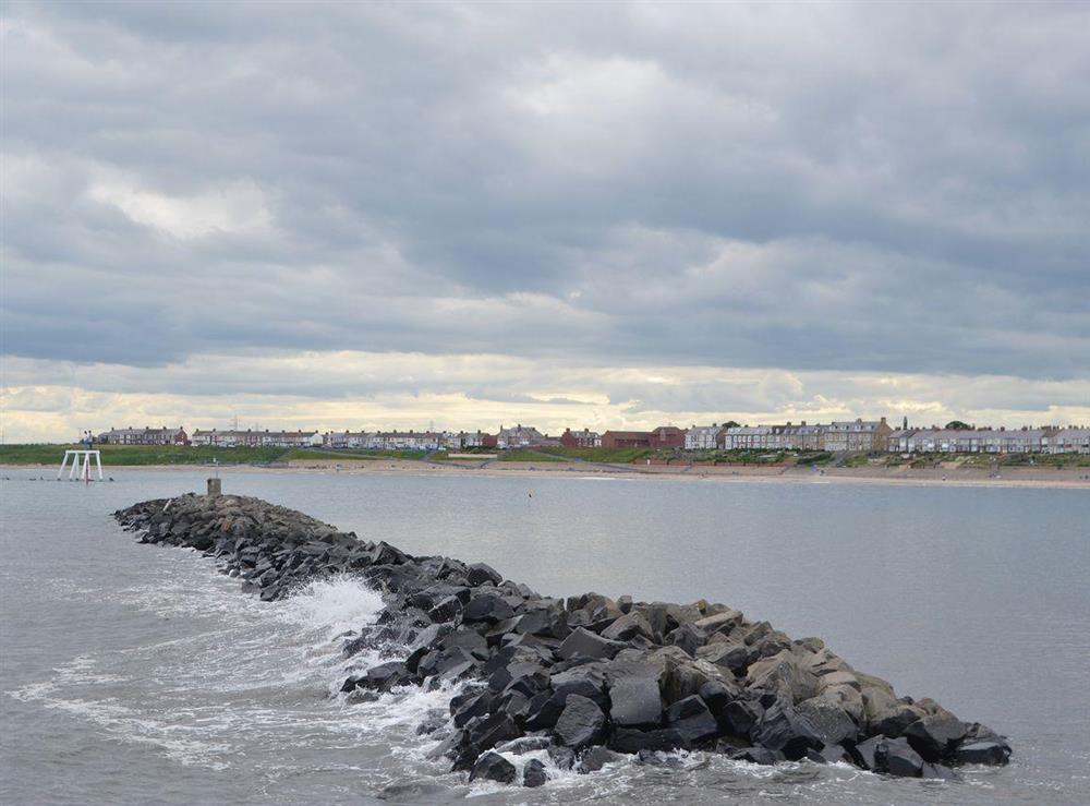 Coastal defences at The Mules in Newbiggin-by-the-Sea, near Morpeth, Northumberland