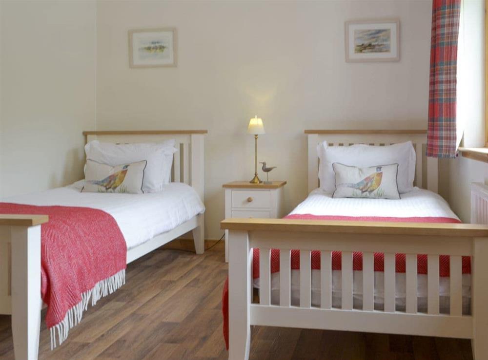 Comfortable twin bedroom at The Narrows in Wester Alligin, by Achnasheen, Ross-Shire