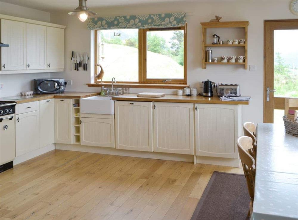 Fully appointed kitchen at The Narrows in Wester Alligin, by Achnasheen, Ross-Shire
