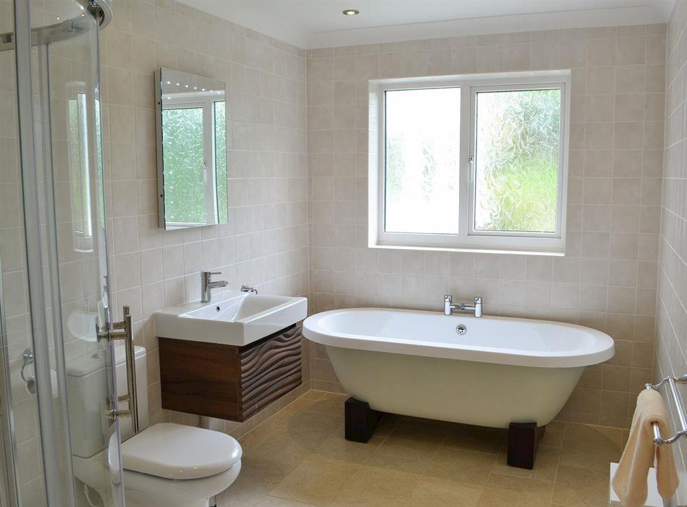 Bathroom with separate shower at The Nest in Aylsham, Norfolk, England