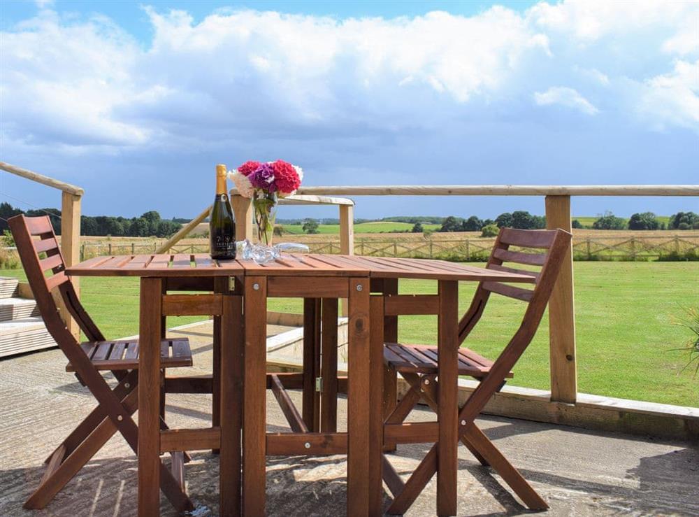 Decking at The Nest in Tynely, near Embleton, Northumberland