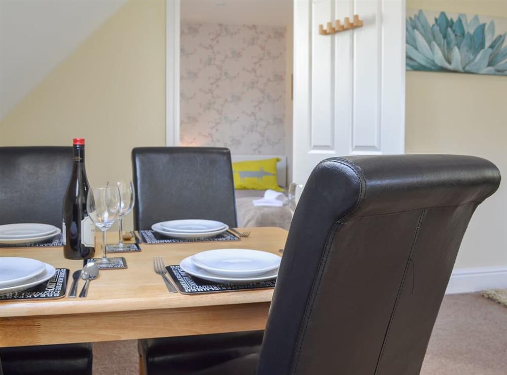 Dining area through to the twin bedroom at The Nest in York, North Yorkshire