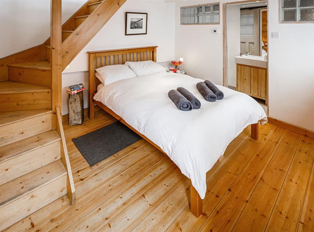 Double bedroom at The Net Loft in Mousehole, Cornwall