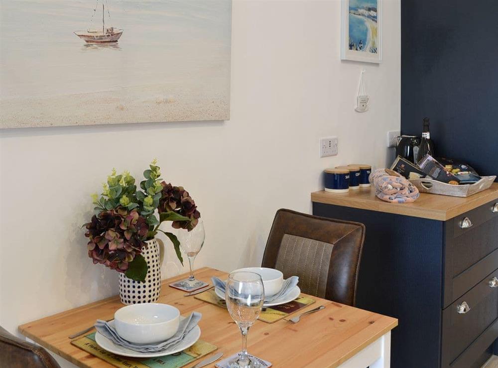 Dining area at The Nook At Balcary in Balcary, near Auchencairn, Kirkcudbrightshire