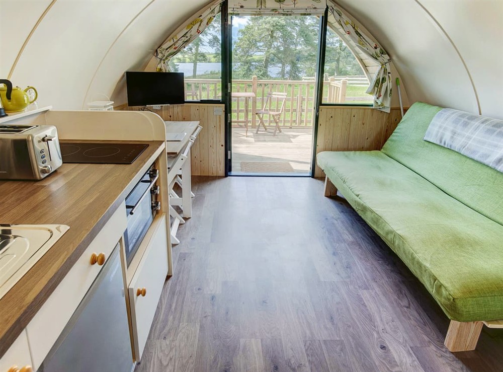 Open plan living space at The Nook at Woodland in Hexham, Northumberland