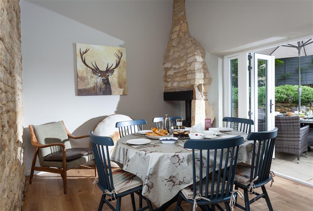 Dining area leading to the rear garden at The Nook, Guiting Power