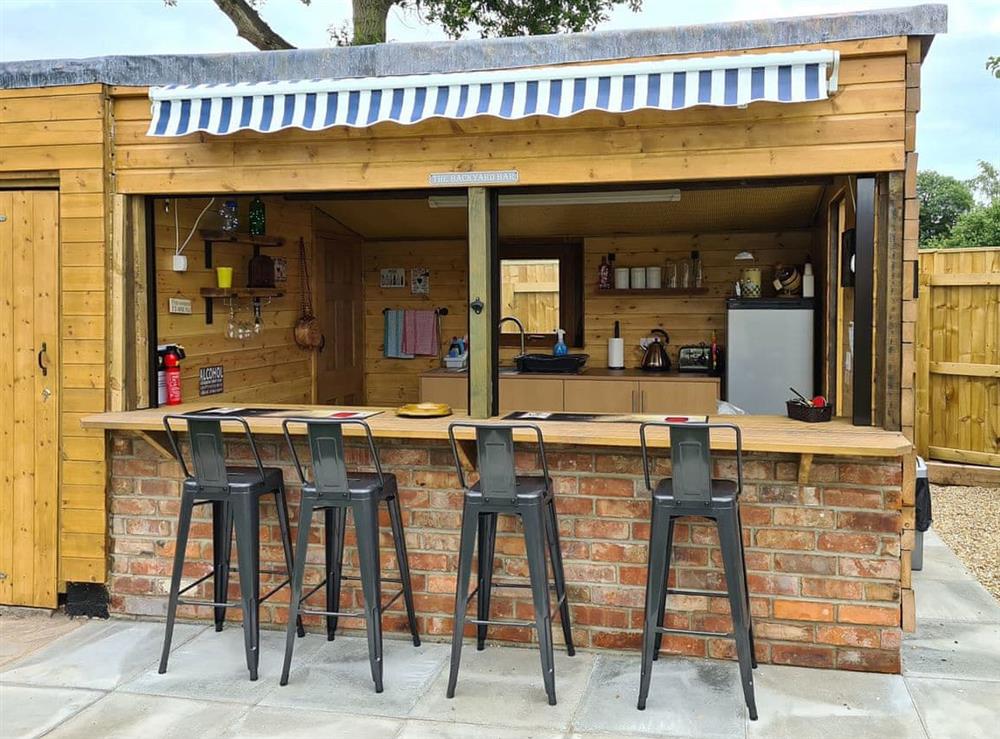 Garden bar at The Nook in Hogsthorpe, near Skegness, Lincolnshire