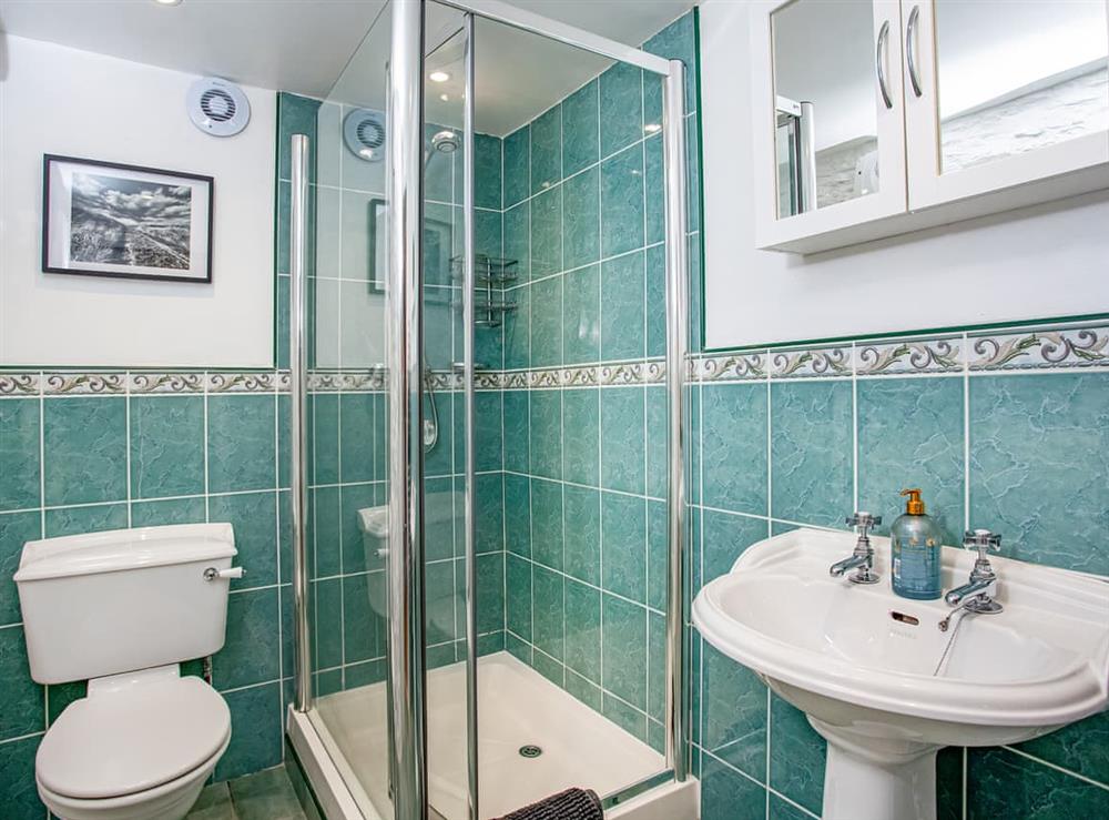 Shower room at The Nook in Mevagissey, near St Austell, Cornwall