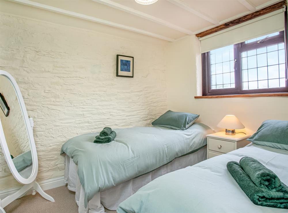 Twin bedroom at The Nook in Mevagissey, near St Austell, Cornwall