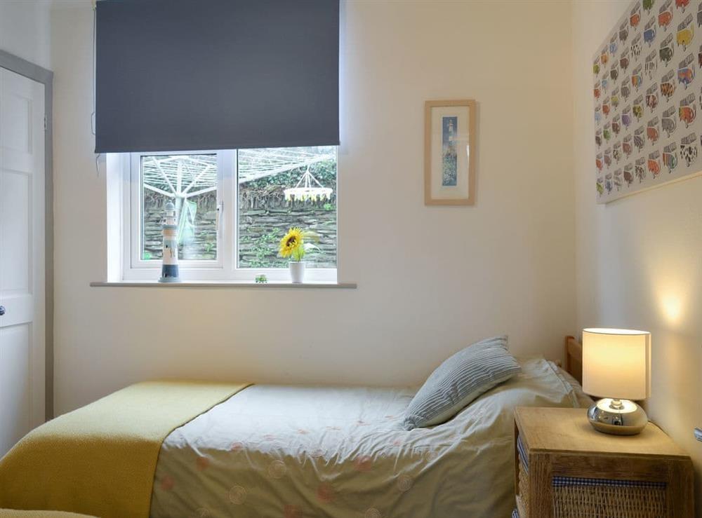 Comfortable twin bedroom at The Nook in Woolacombe, Devon, England
