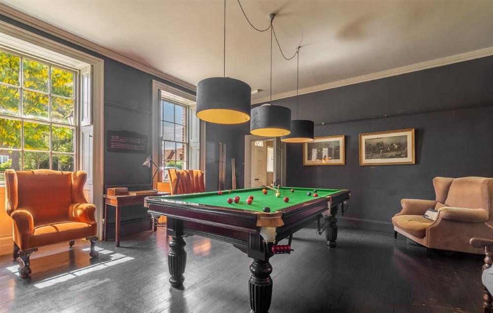 Games room with snooker table at The Normans, Wells-next-the-Sea
