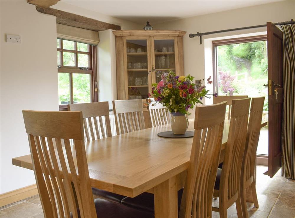 Ideal dining area at The Oak in Newchurch, near Hay-on-Wye, Powys