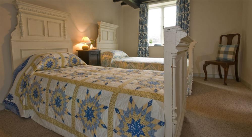 The twin bedroom at The Oast House in Bromyard, Herefordshire