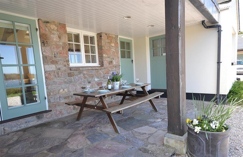 The covered verandah. Perfect for al fresco dining in any weather! at The Old Bakehouse, Dittisham