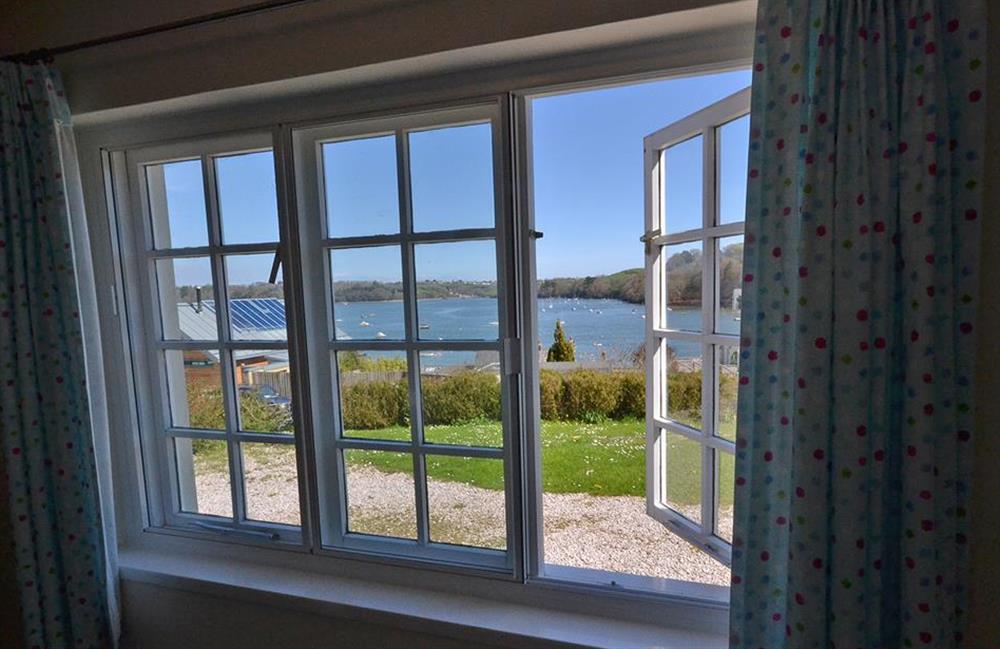 The view from the window of the ground floor bedroom suite at The Old Bakehouse, Dittisham