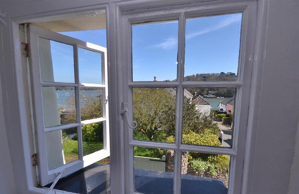 The wonderful view from the window in the double bedroom at The Old Bakehouse, Dittisham