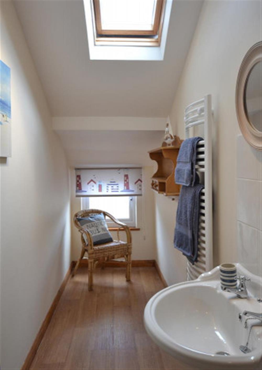 The bright and roomy shower room. at The Old Bakehouse in Looe