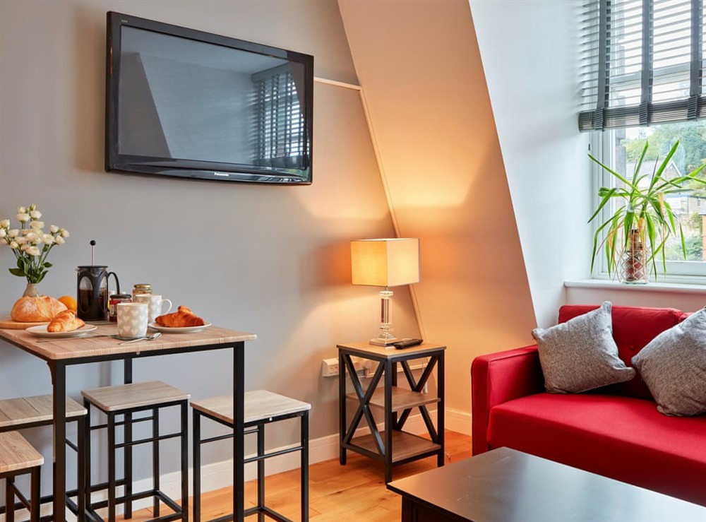Living area at The Old Bakehouse in Matlock, Cornwall