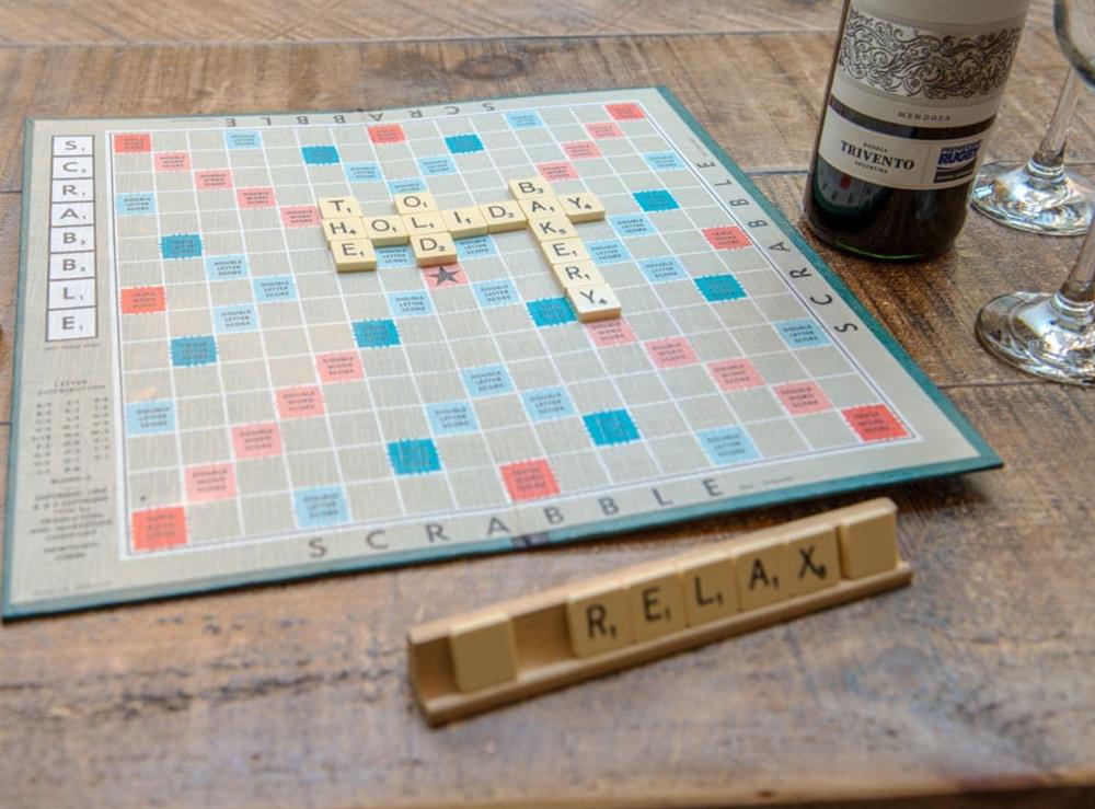 Board games in the relaxing living area at The Old Bakery in Whitby, North Yorkshire