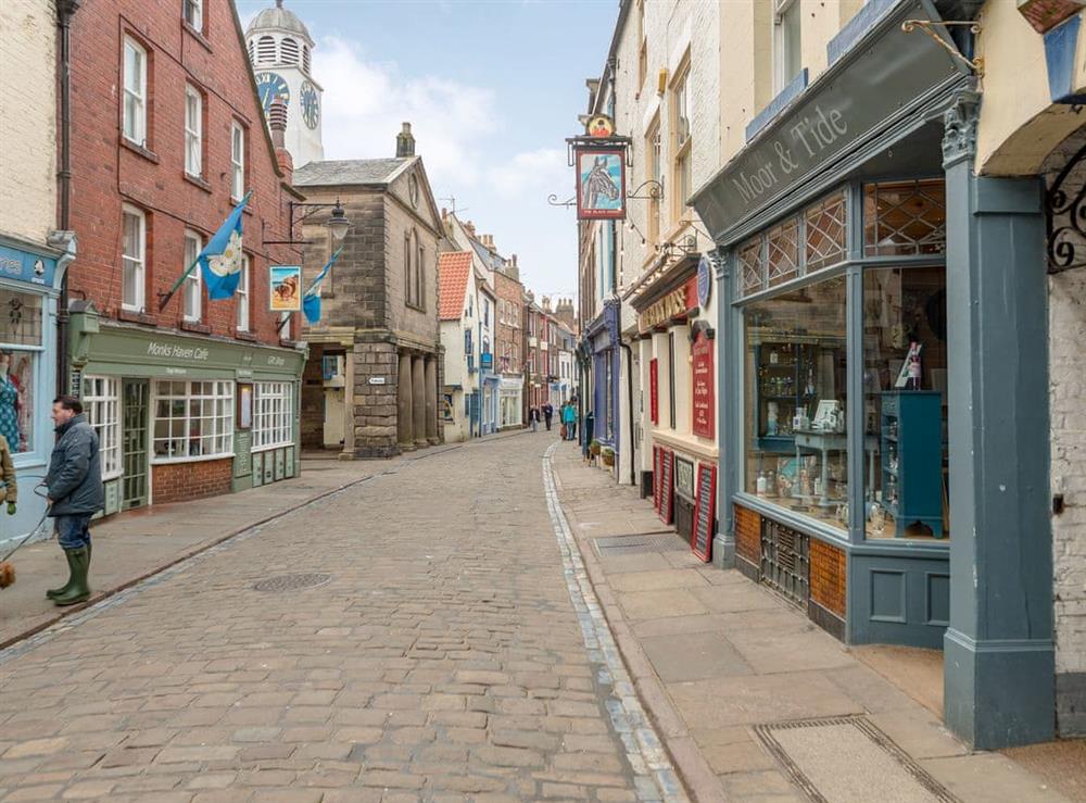 Quaint cobbled streets surrounding the property at The Old Bakery in Whitby, North Yorkshire