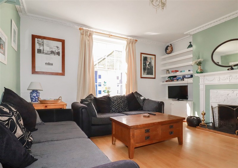 The living room at The Old Bank House, Mevagissey
